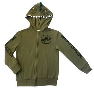 Jurassic Park Green Dinosaur Full-Zip Hoodie Boys Size 6/7